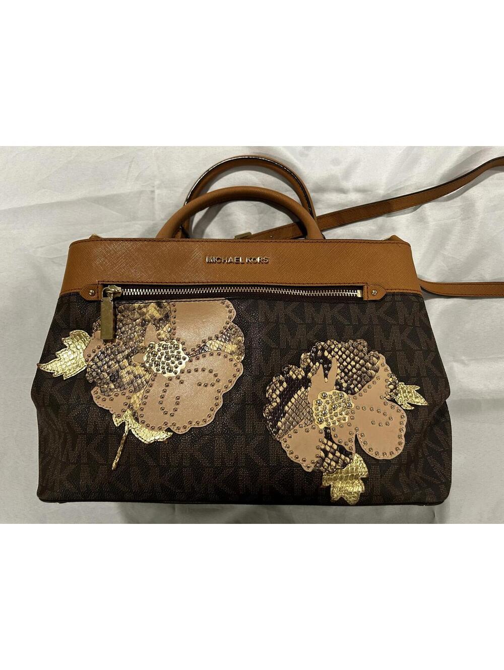 Michael Kors Hailee Kellen Floral Petal Stud Acorn Satchel